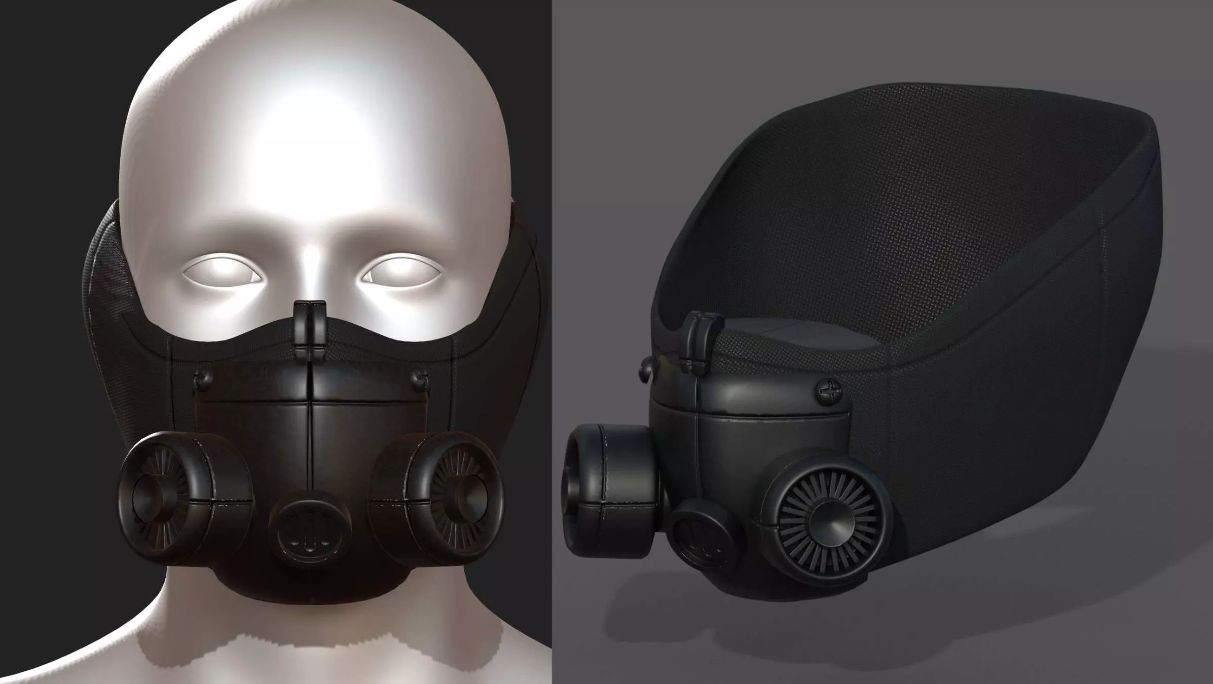 Gas mask respirator scifi futuristic 3d Artist Low-poly 3D model_0