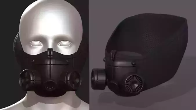 Gas mask respirator scifi futuristic 3d Artist 
