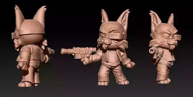 Smuggler figurine with gun 3D print model