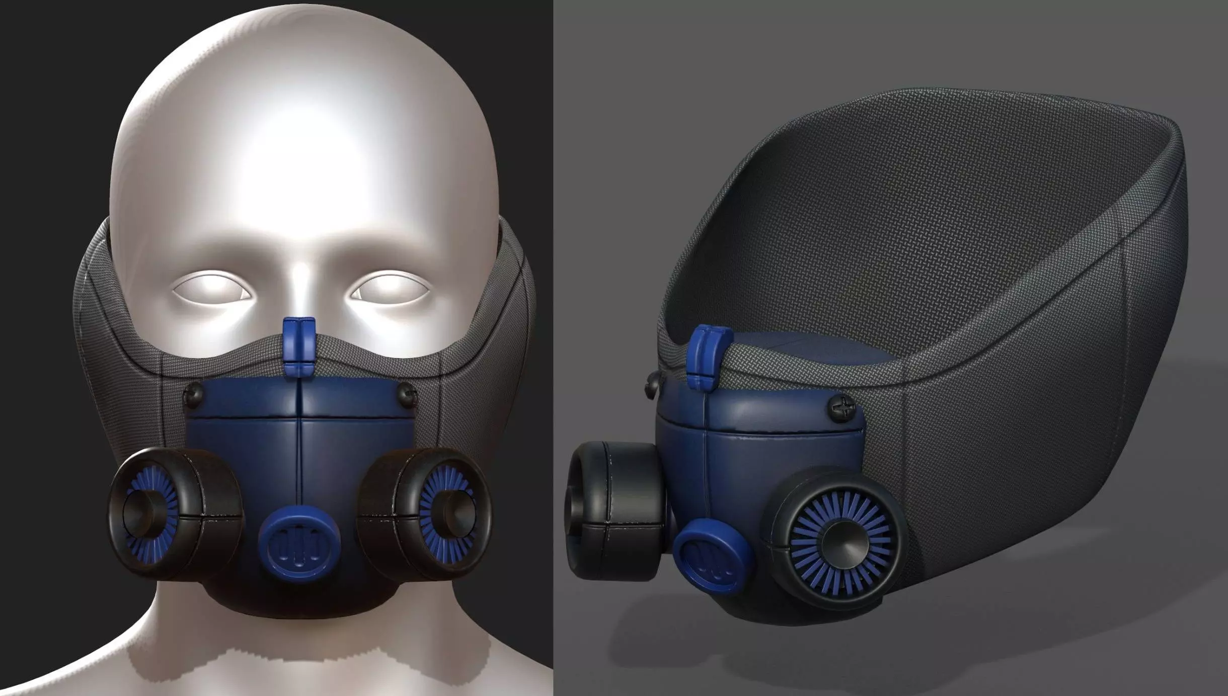 Gas mask helmet protection isolated plastic  Low-poly 3D model_0