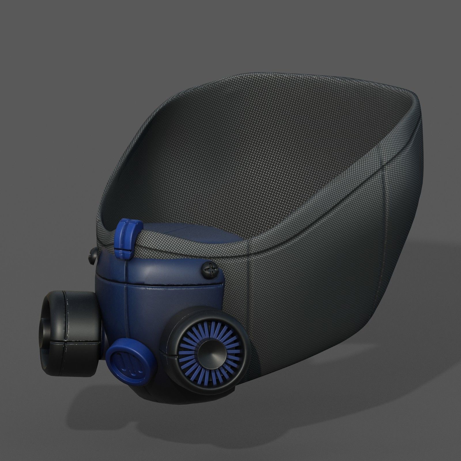 Gas mask helmet protection isolated plastic  Low-poly 3D model_4