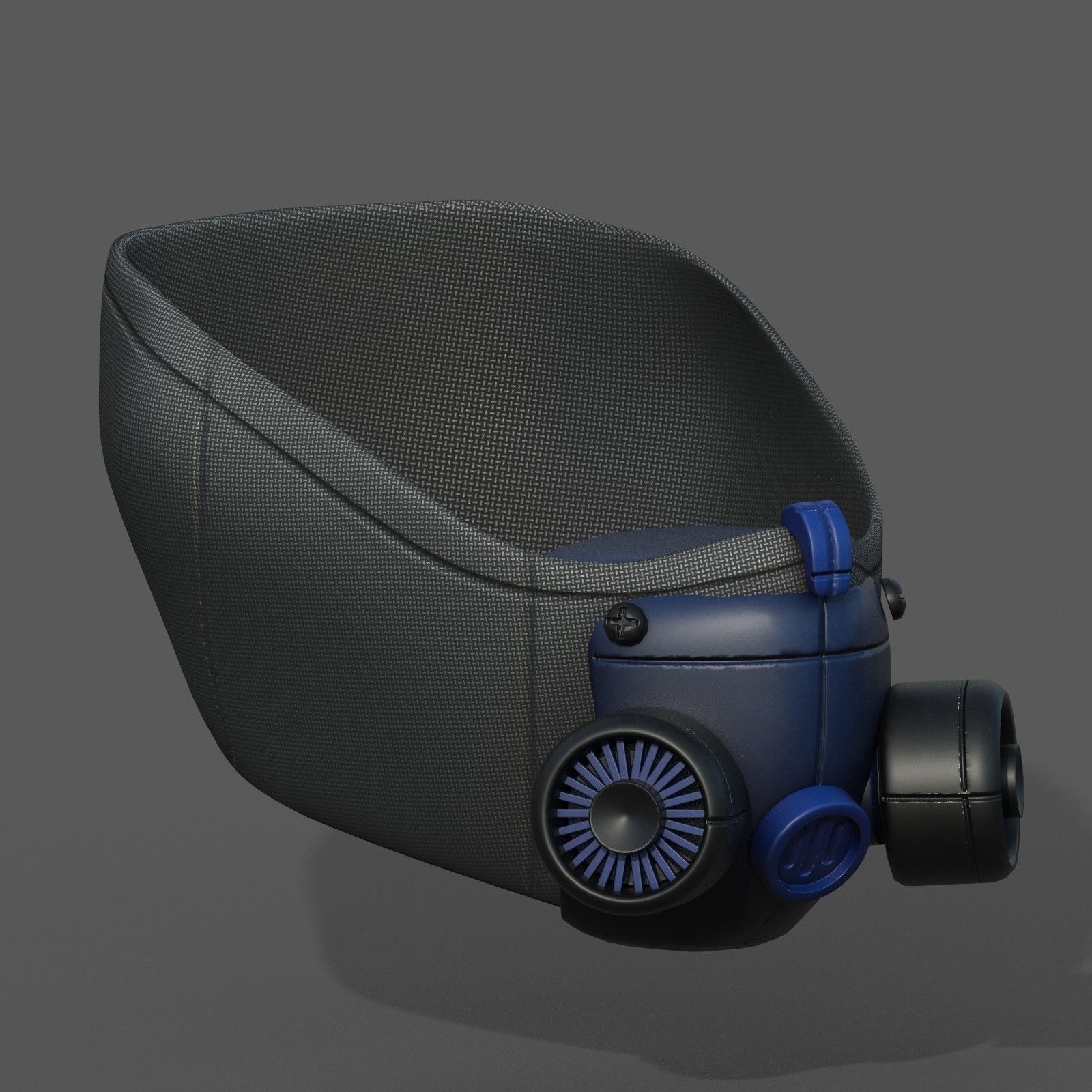 Gas mask helmet protection isolated plastic  Low-poly 3D model_6