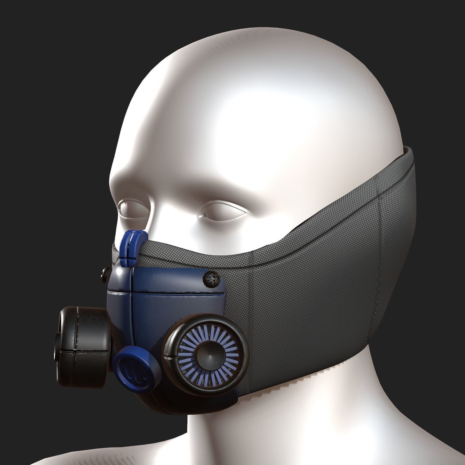 Gas mask helmet protection isolated plastic  Low-poly 3D model_2