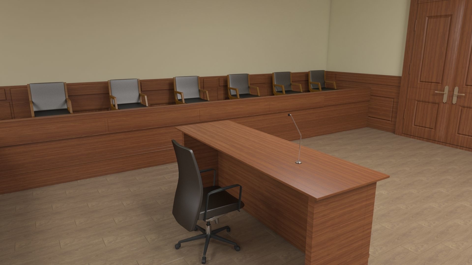 Courtroom Interior 3D model 3D model_5