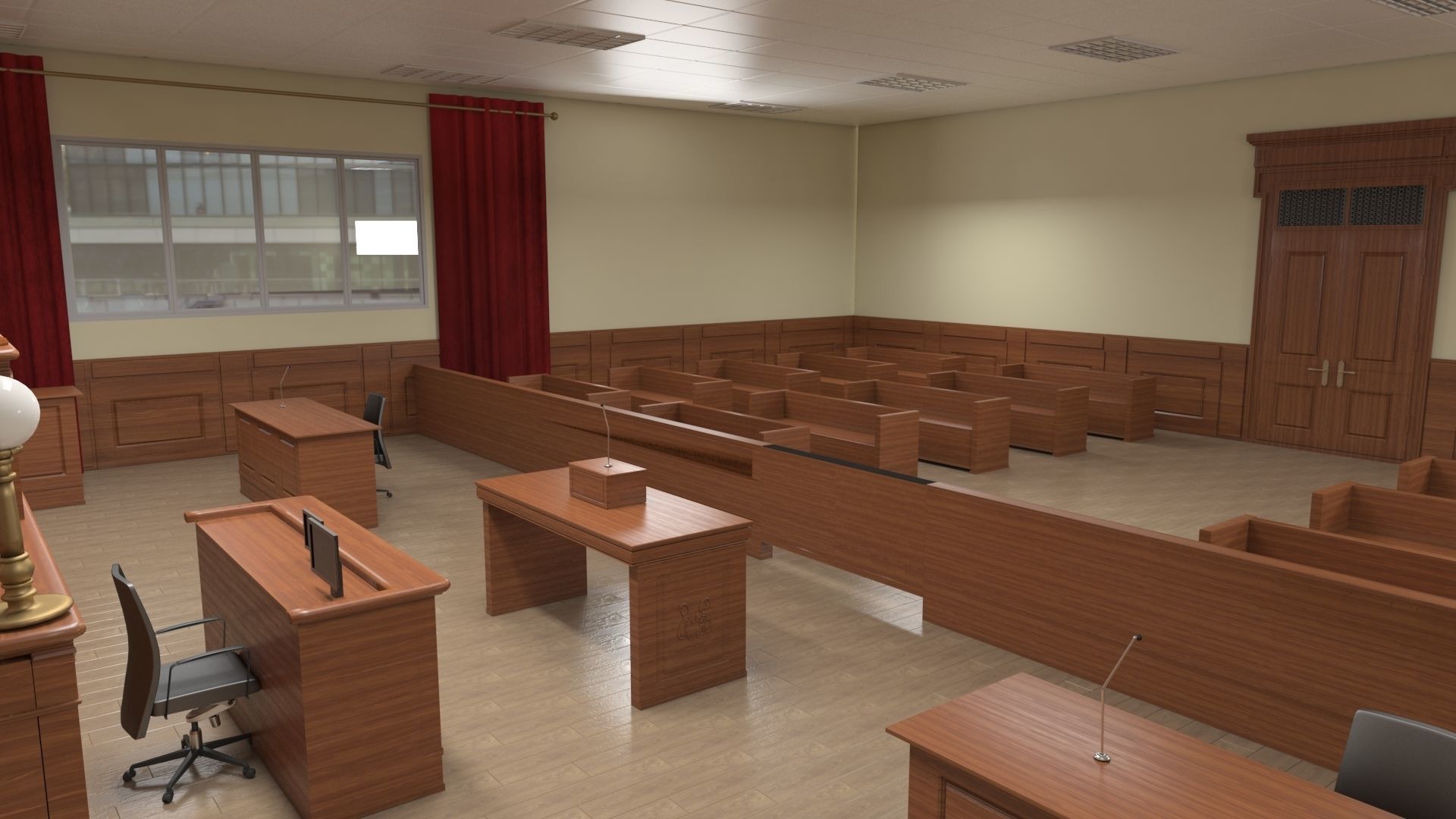 Courtroom Interior 3D model 3D model_10
