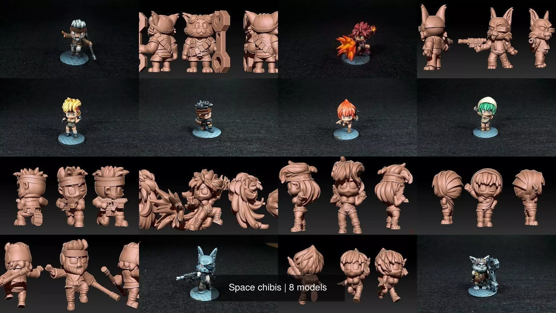 Space chibis 3D Model Collection_1