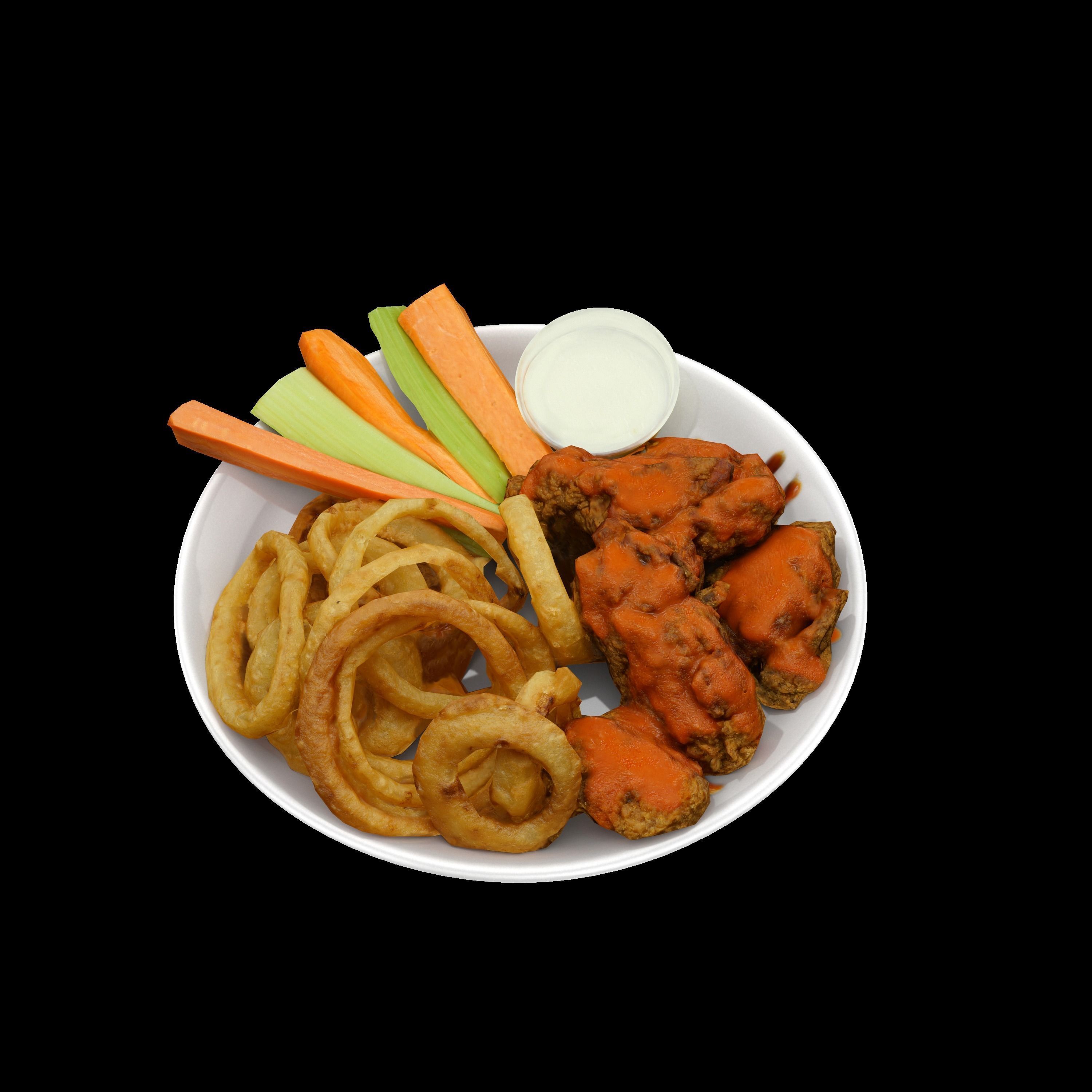 fried chicken with french fries Low-poly 3D Low-poly 3D model_8