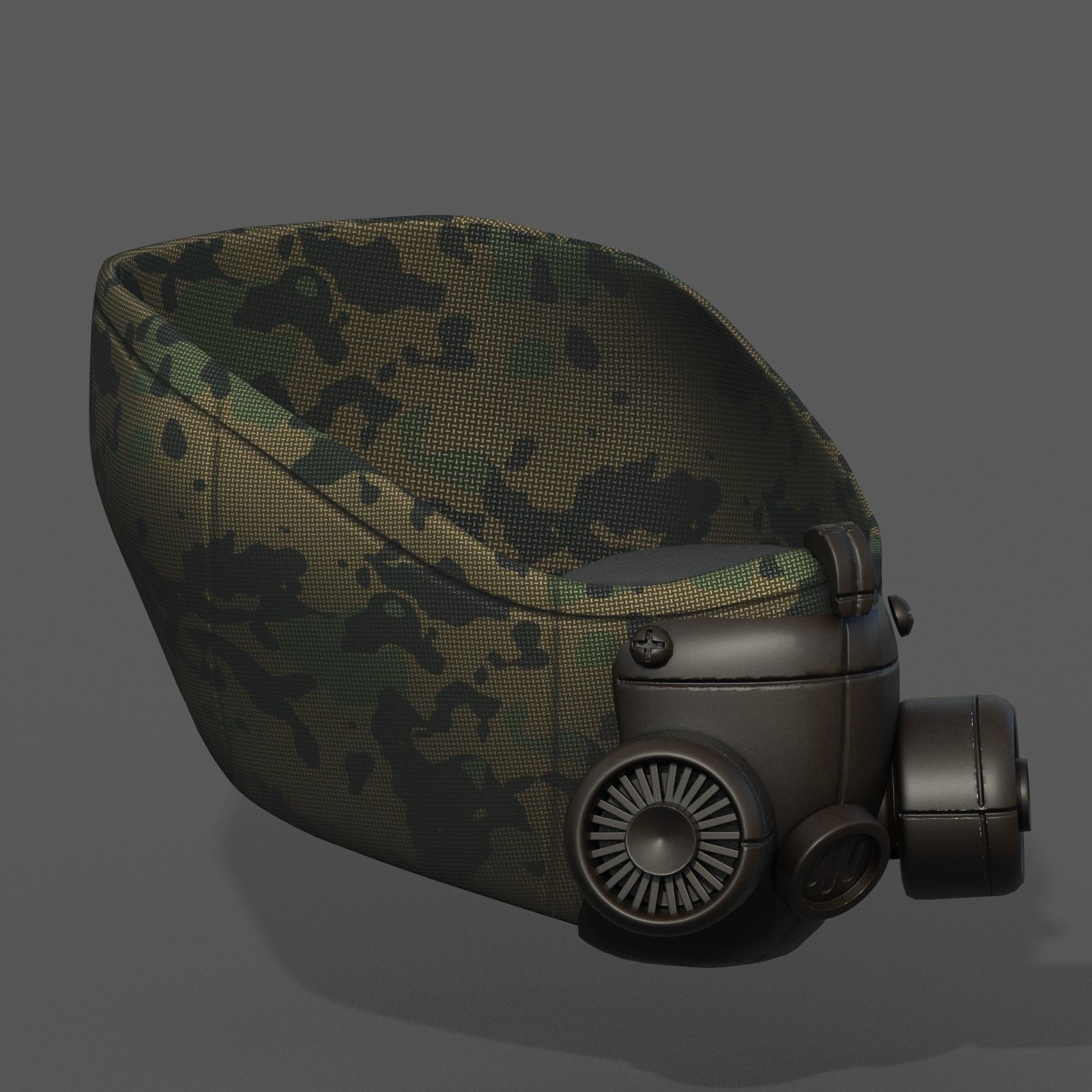 Gas mask respirator scifi futuristic 3d Artist freelance Low-poly 3D model_5