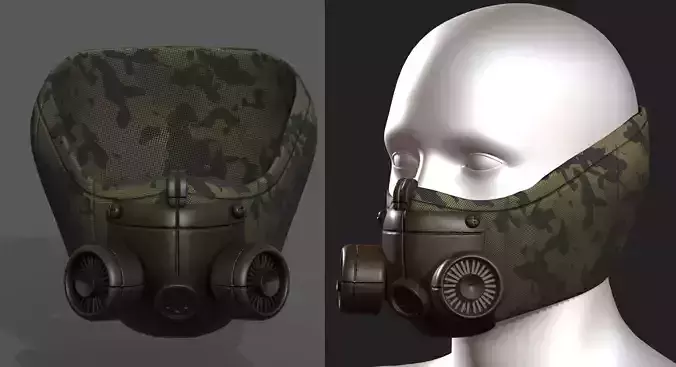 Gas mask respirator scifi futuristic 3d Artist freelance Low-poly 3D model Gas mask respirator scifi futuristic 3d Artist freelance Low-poly 3D model