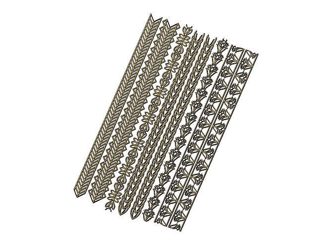 Henna inspired perforated strips with patterns 3D print model