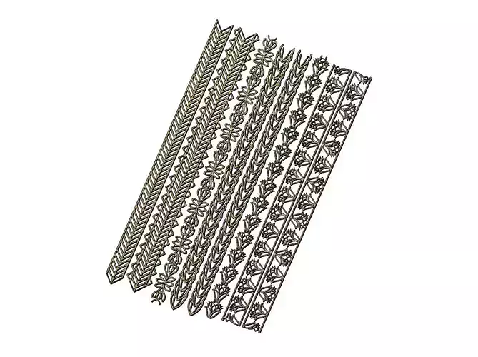 Henna inspired perforated strips with patterns 3D print model