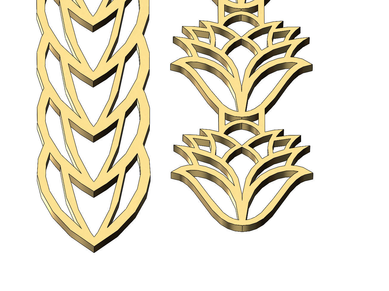 Henna inspired perforated strips with patterns 3D print model_3