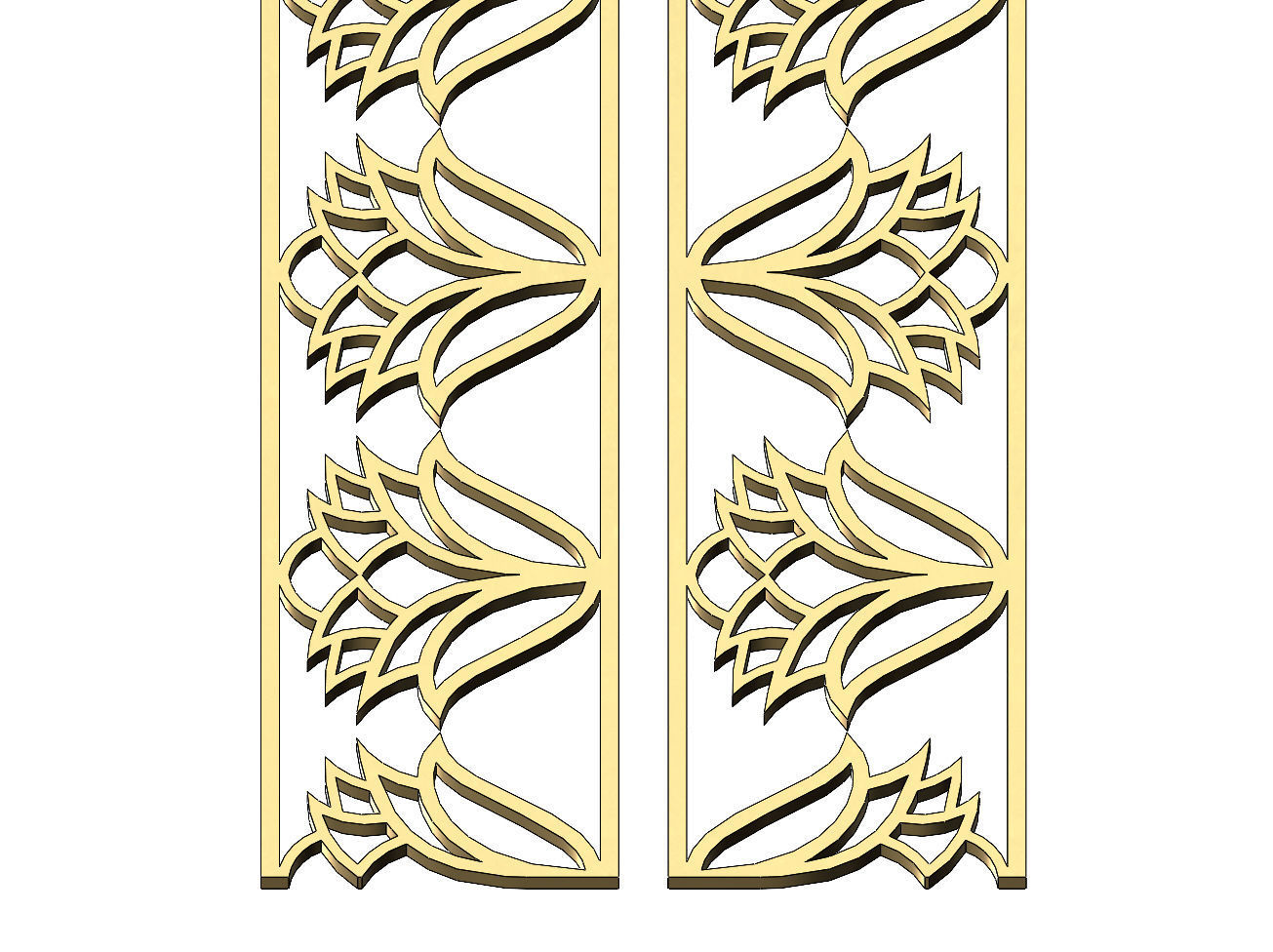 Henna inspired perforated strips with patterns 3D print model_2