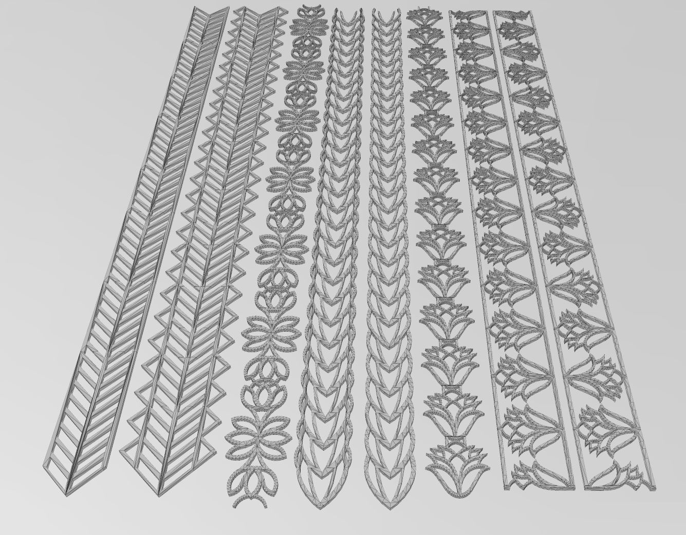Henna inspired perforated strips with patterns 3D print model_7