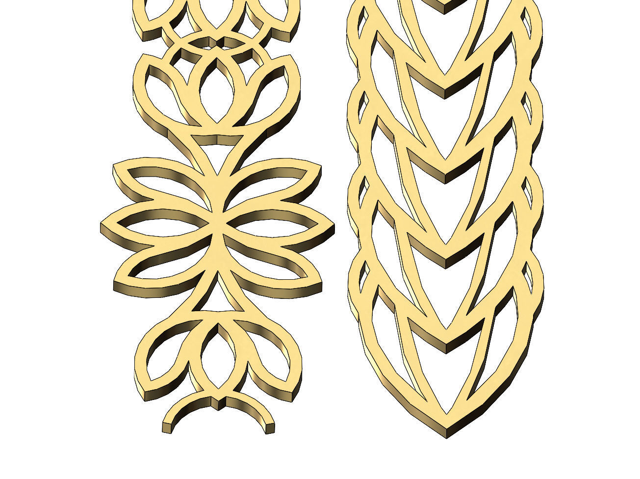 Henna inspired perforated strips with patterns 3D print model_4