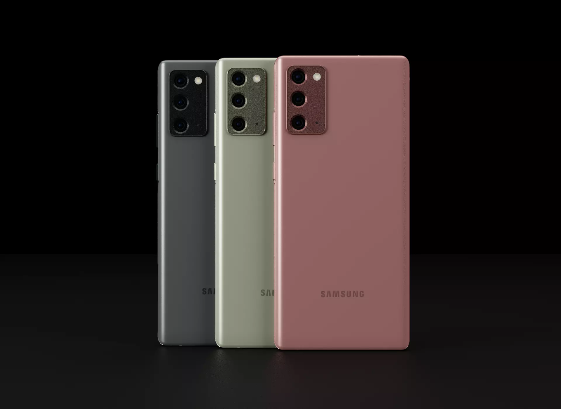 Samsung Galaxy Note 20 In Official Colors Low-poly 3D model_0