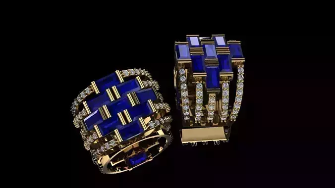 blue sphire ring 3D print model