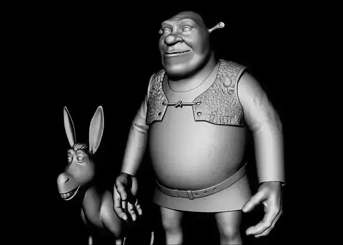 Shreak and donkey 3d print model