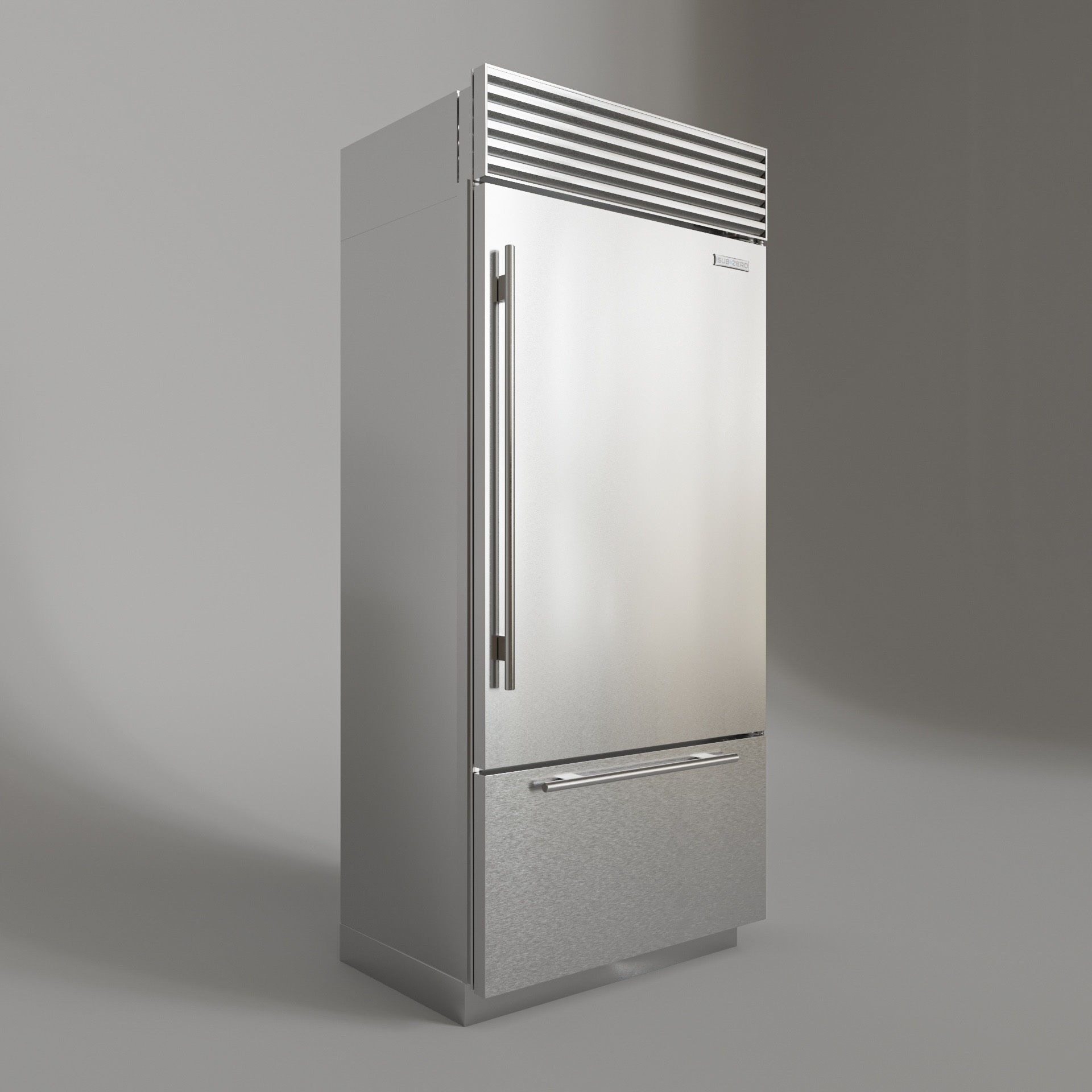 SUBZERO BI-36US Refrigerator- Freezer -With Interior 3D model_3