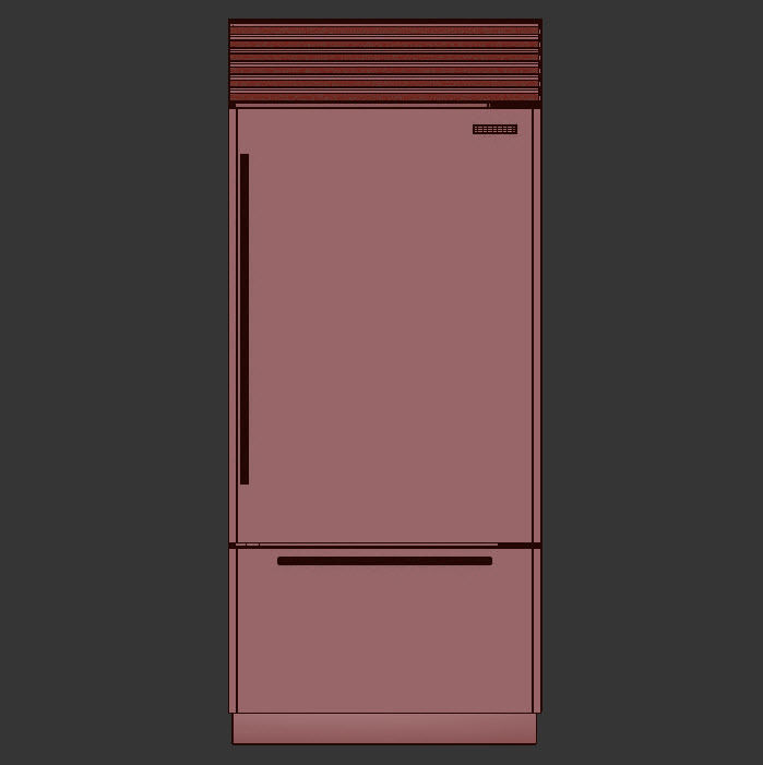 SUBZERO BI-36US Refrigerator- Freezer -With Interior 3D model_10