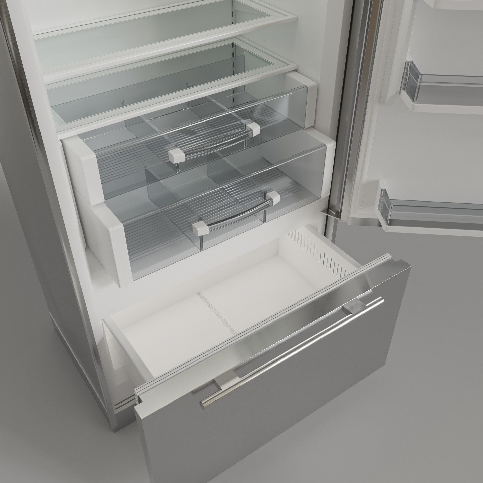 SUBZERO BI-36US Refrigerator- Freezer -With Interior 3D model_9