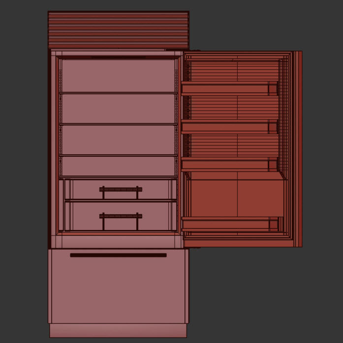 SUBZERO BI-36US Refrigerator- Freezer -With Interior 3D model_11