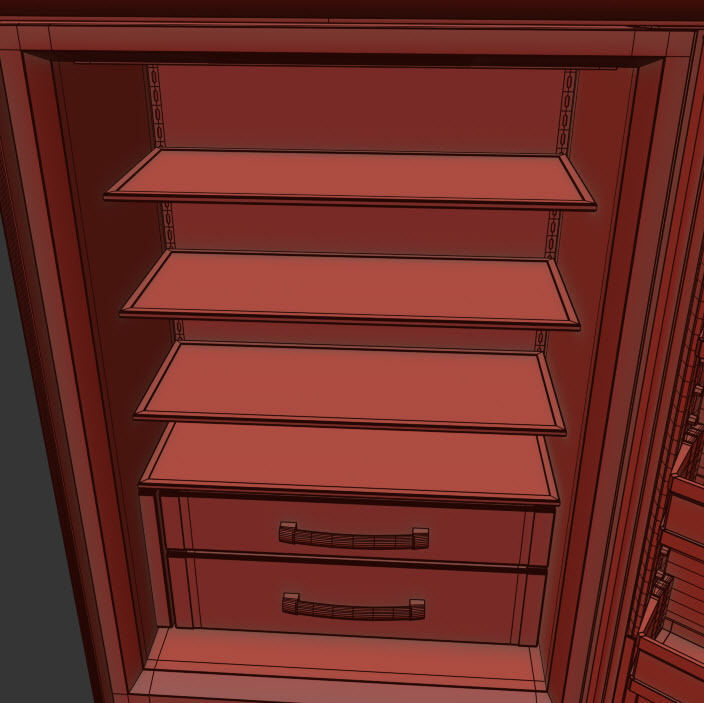 SUBZERO BI-36US Refrigerator- Freezer -With Interior 3D model_13