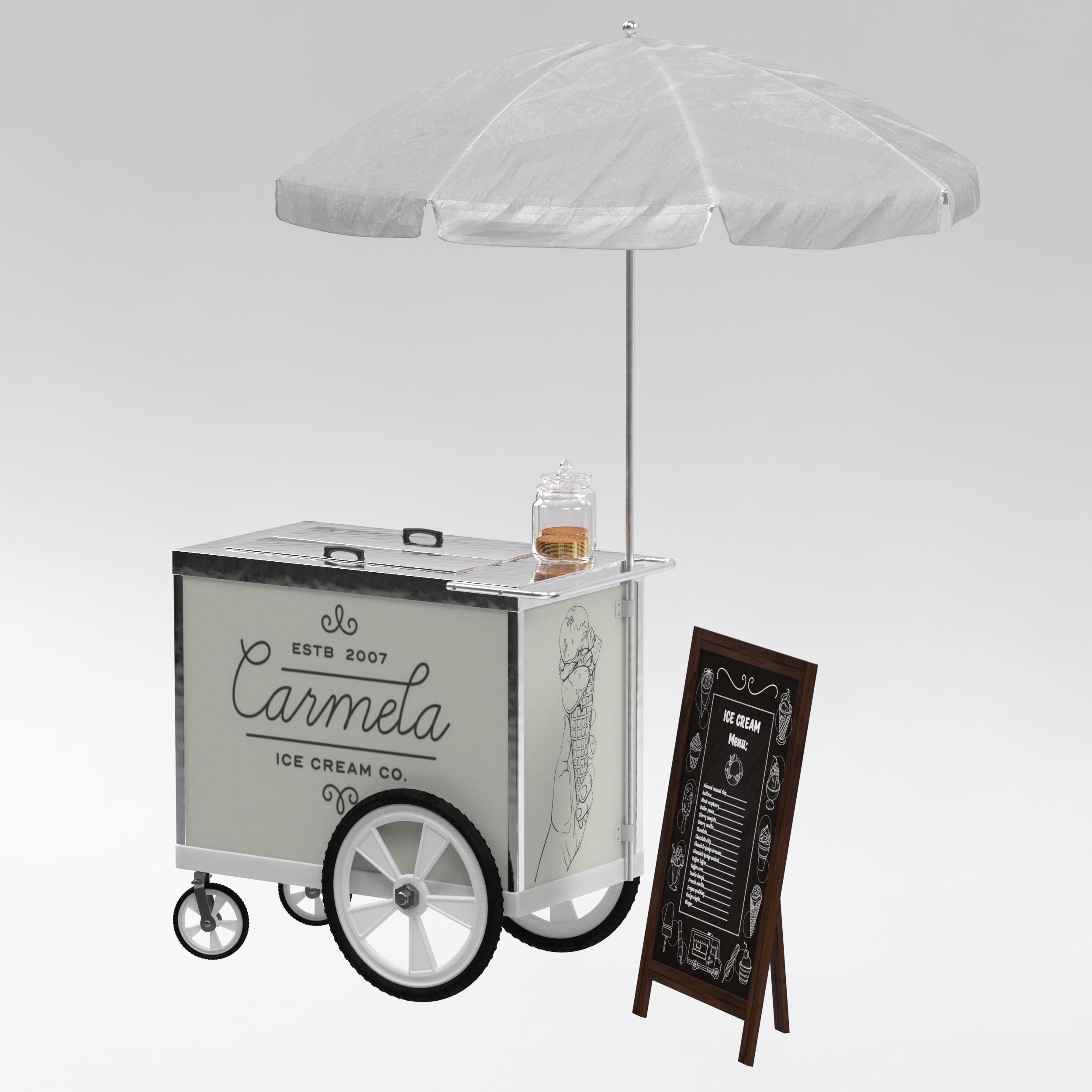 Food truck carmela Ice cream 2 3D model_8