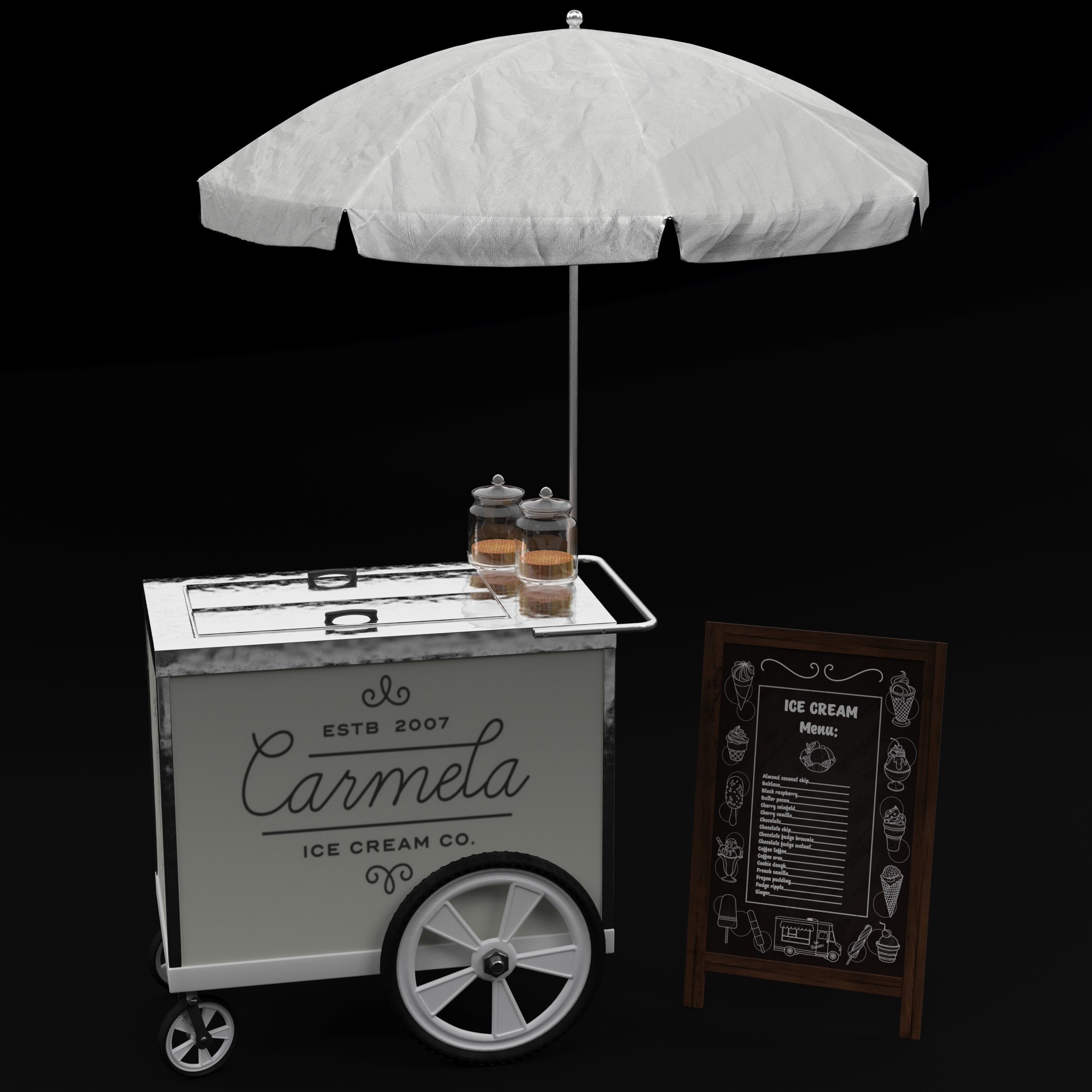 Food truck carmela Ice cream 2 3D model_14