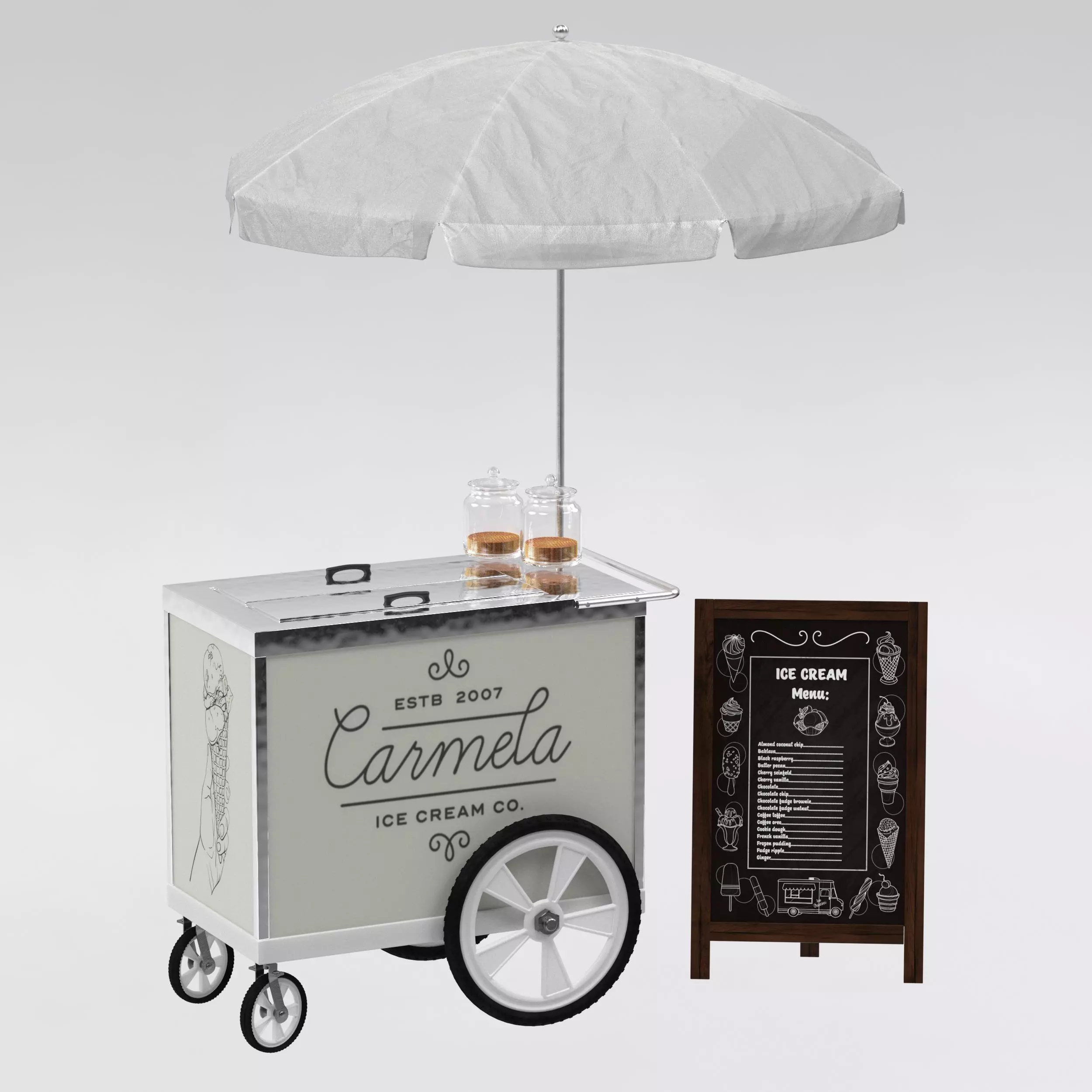Food truck carmela Ice cream 2 3D model_0