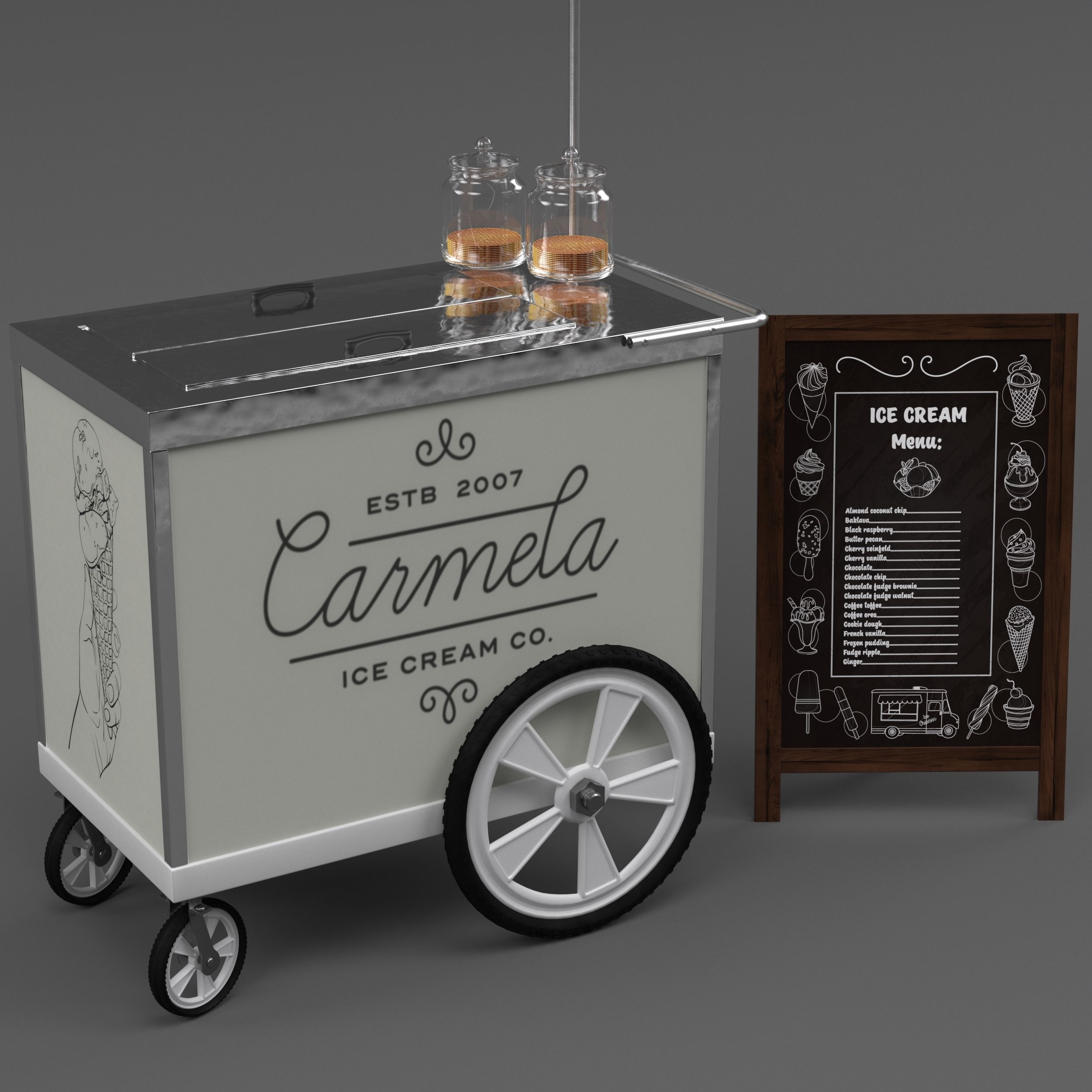 Food truck carmela Ice cream 2 3D model_22