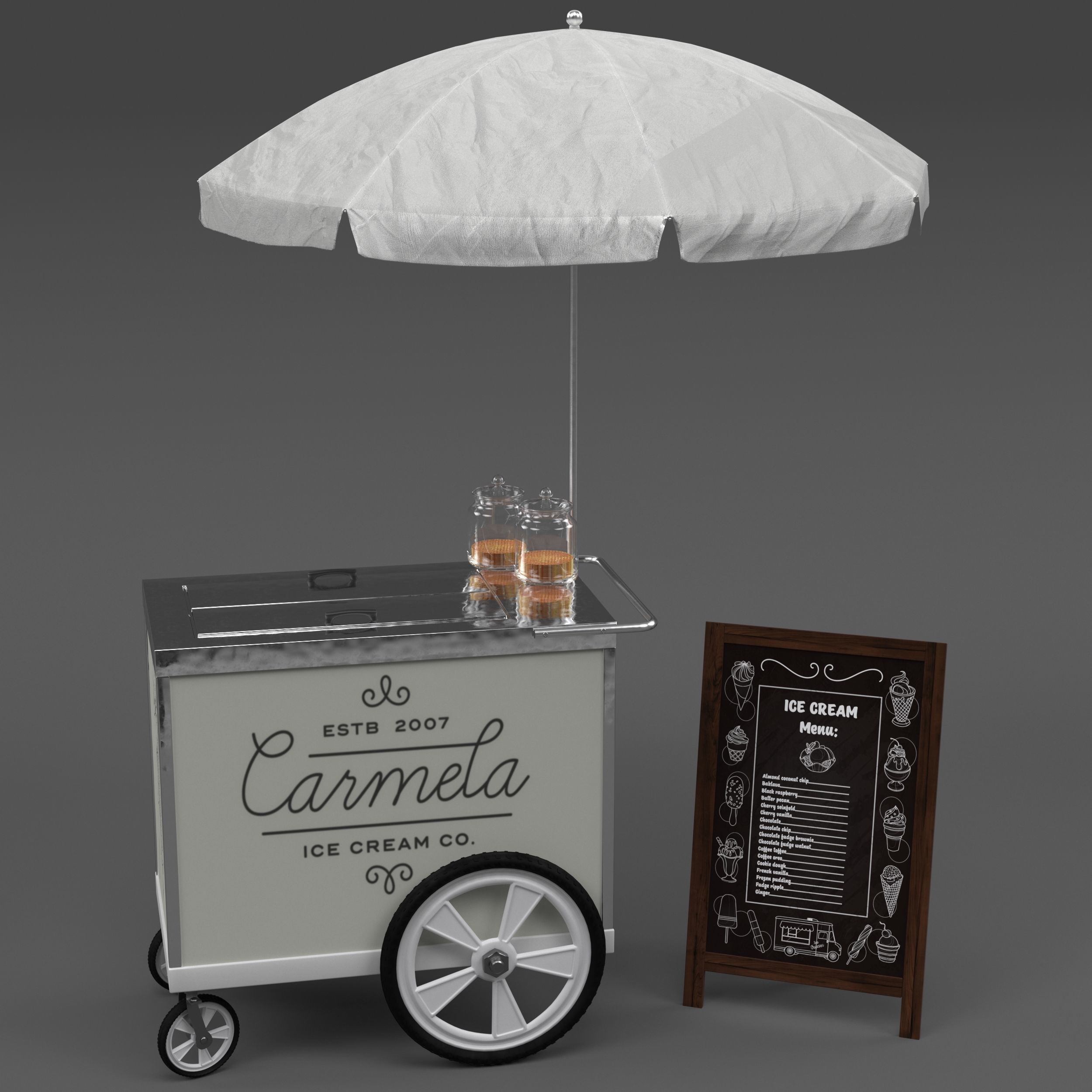 Food truck carmela Ice cream 2 3D model_1