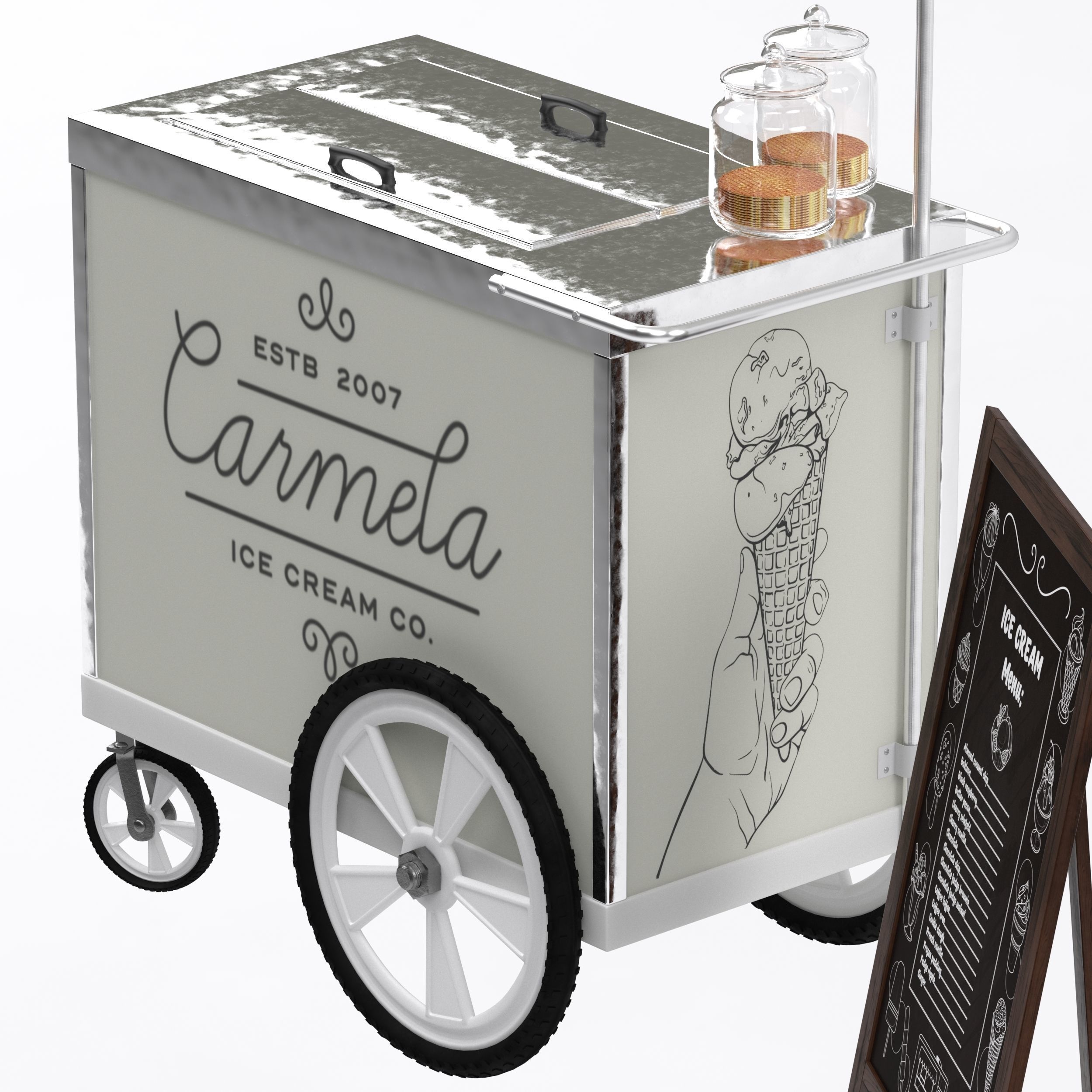 Food truck carmela Ice cream 2 3D model_19