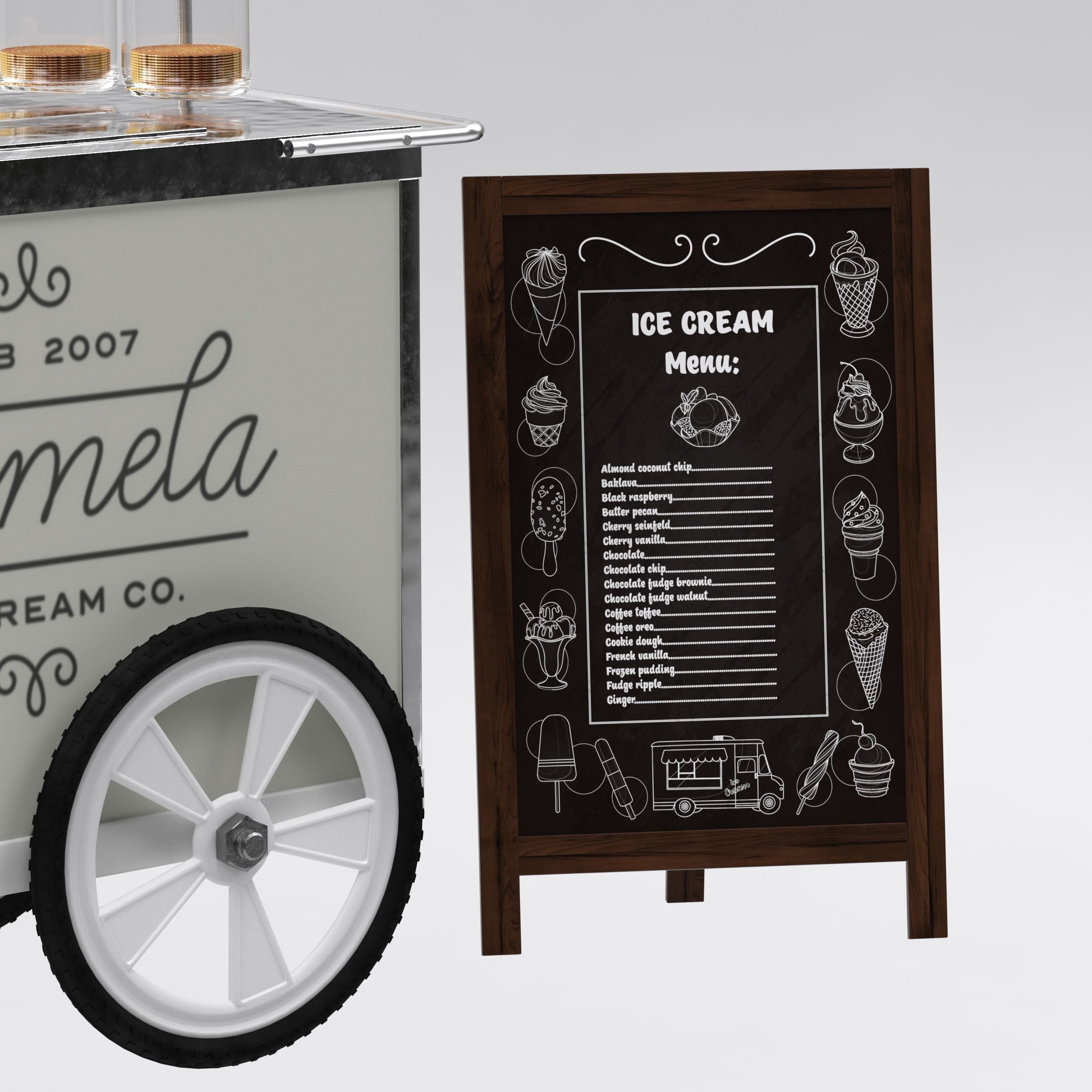 Food truck carmela Ice cream 2 3D model_12