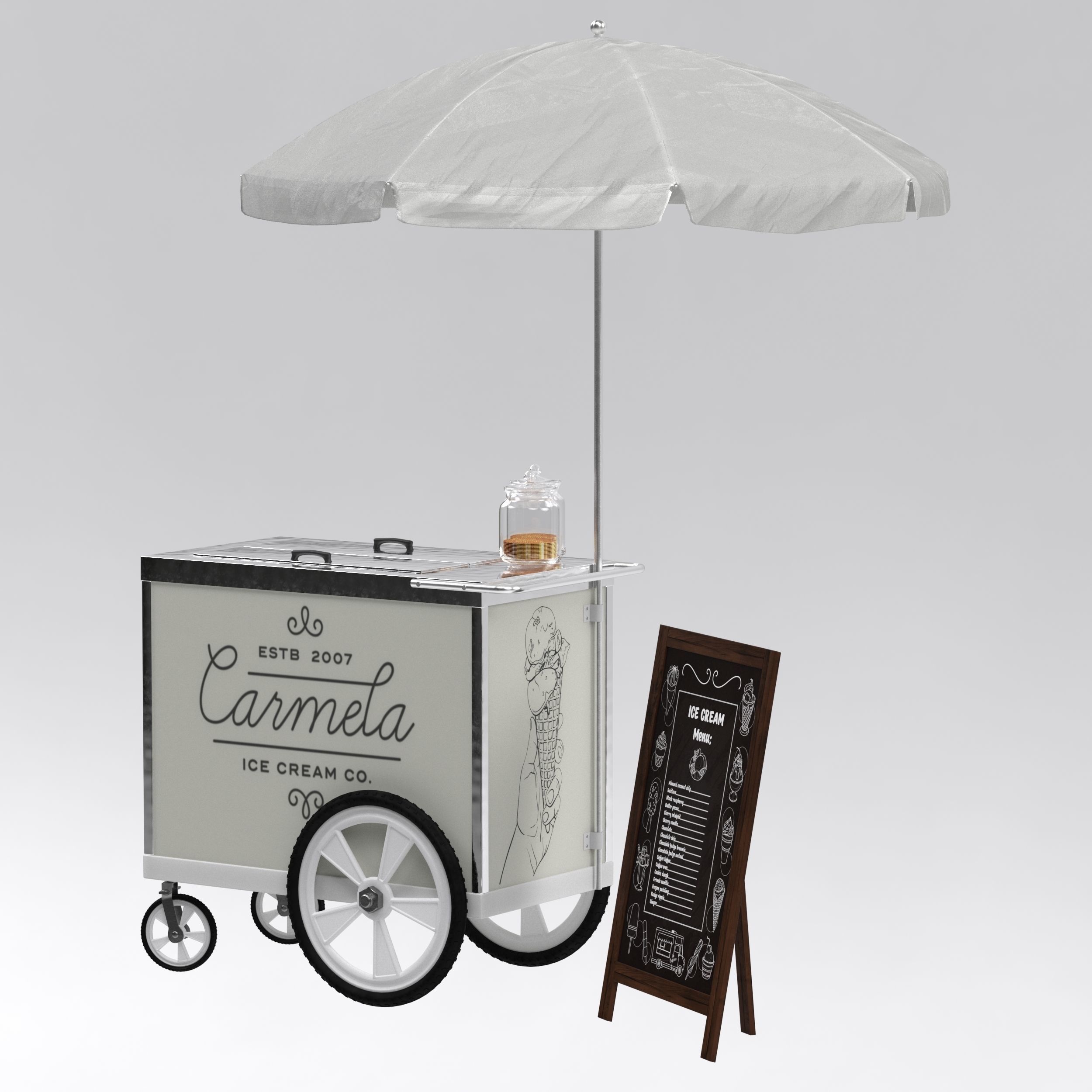 Food truck carmela Ice cream 2 3D model_13