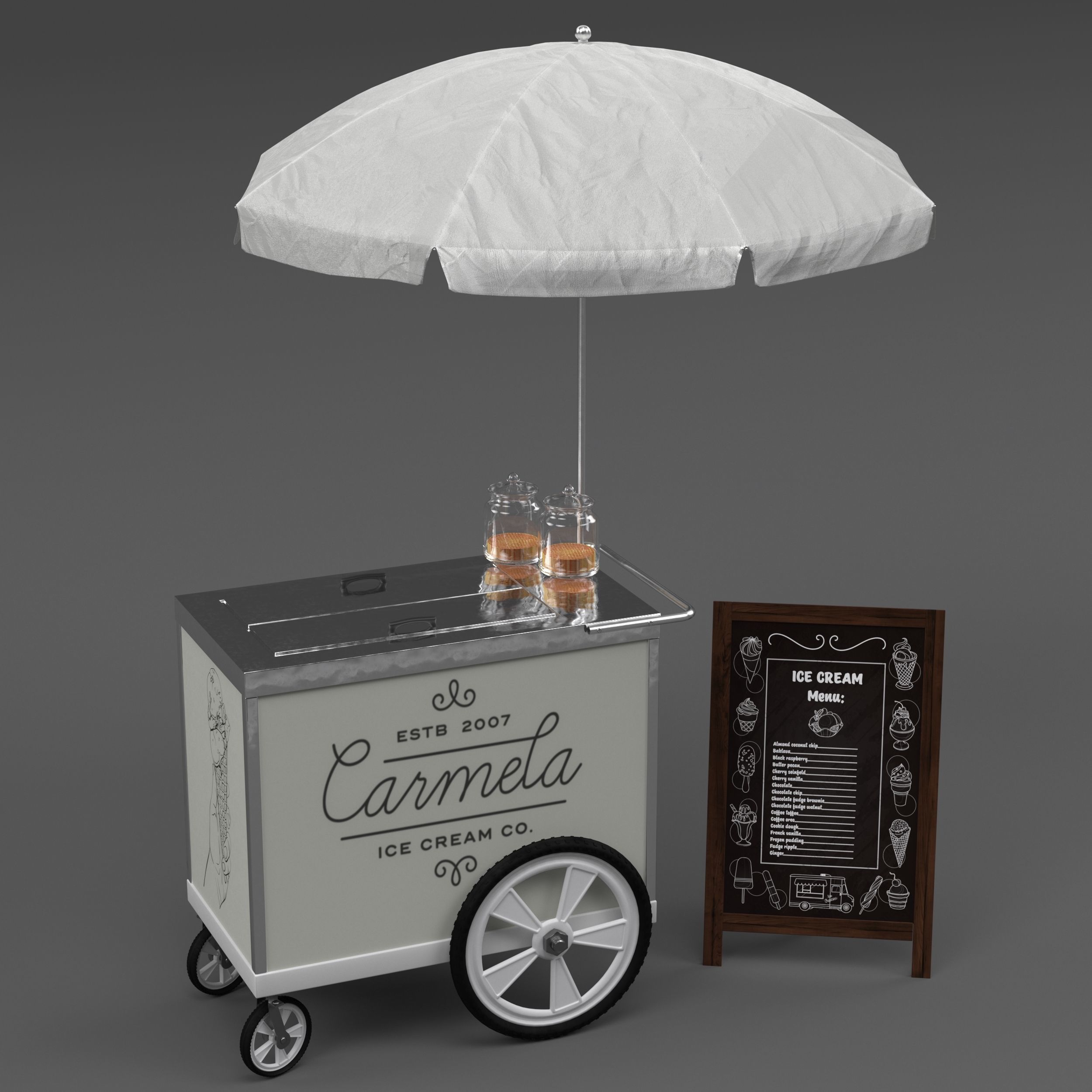 Food truck carmela Ice cream 2 3D model_21