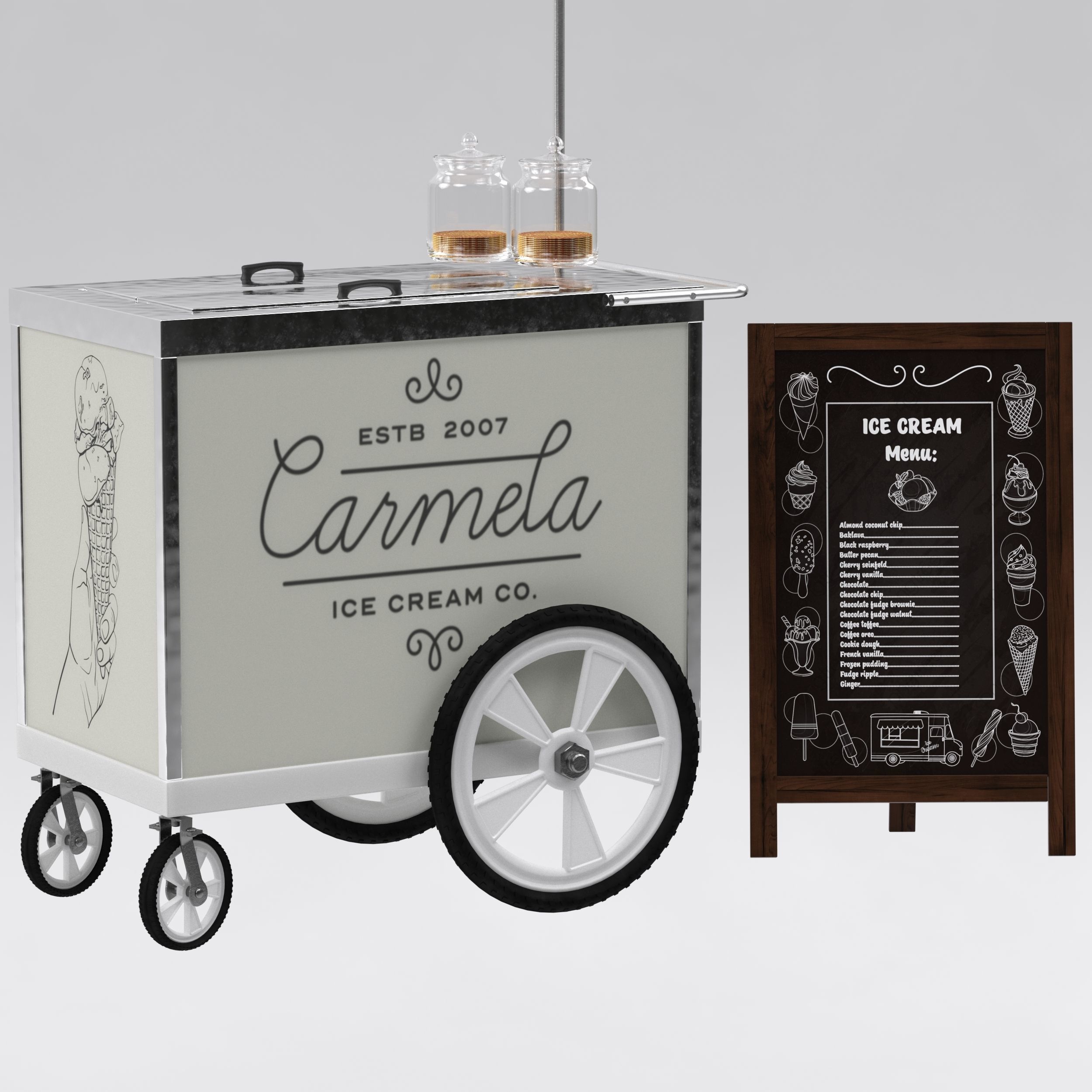 Food truck carmela Ice cream 2 3D model_15