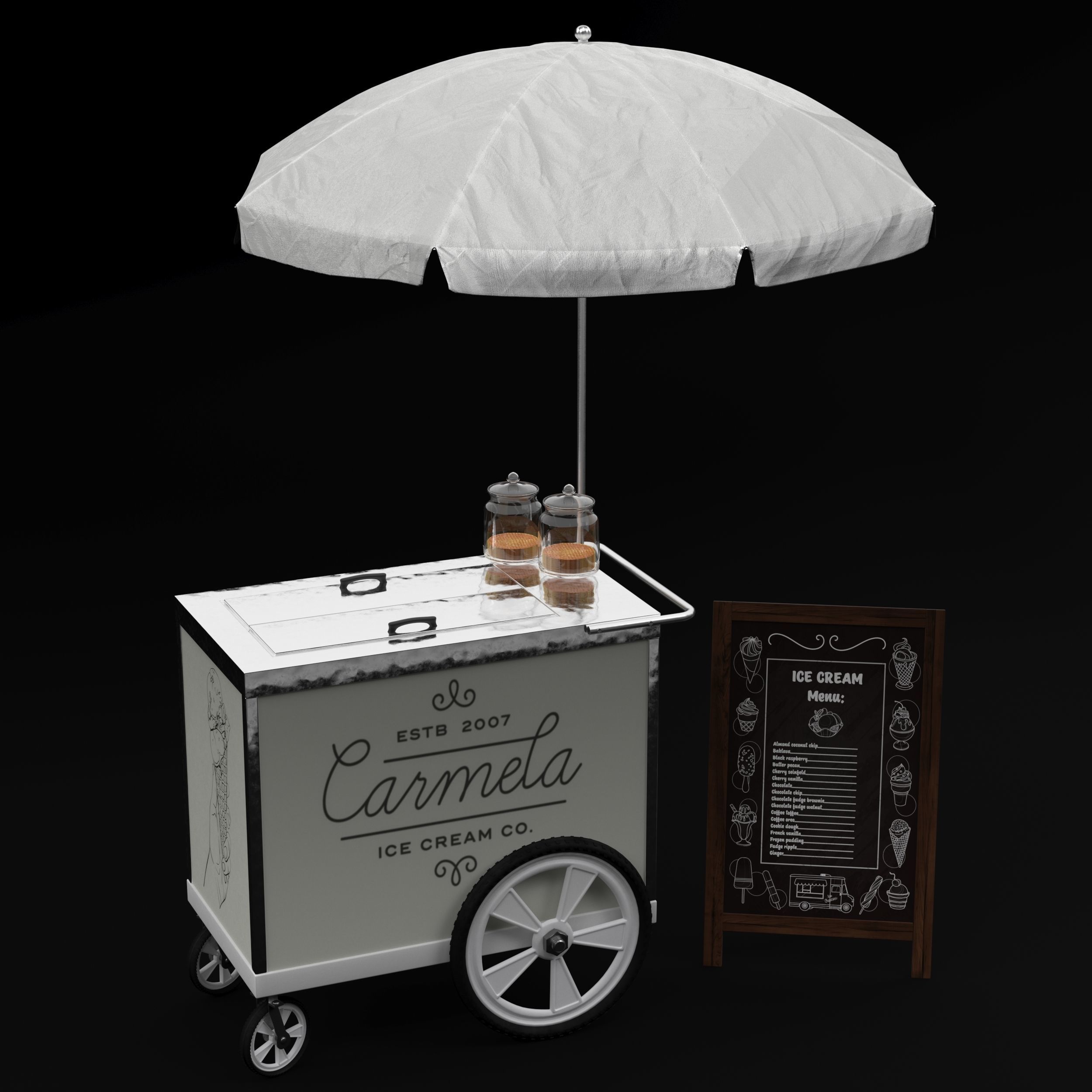 Food truck carmela Ice cream 2 3D model_6