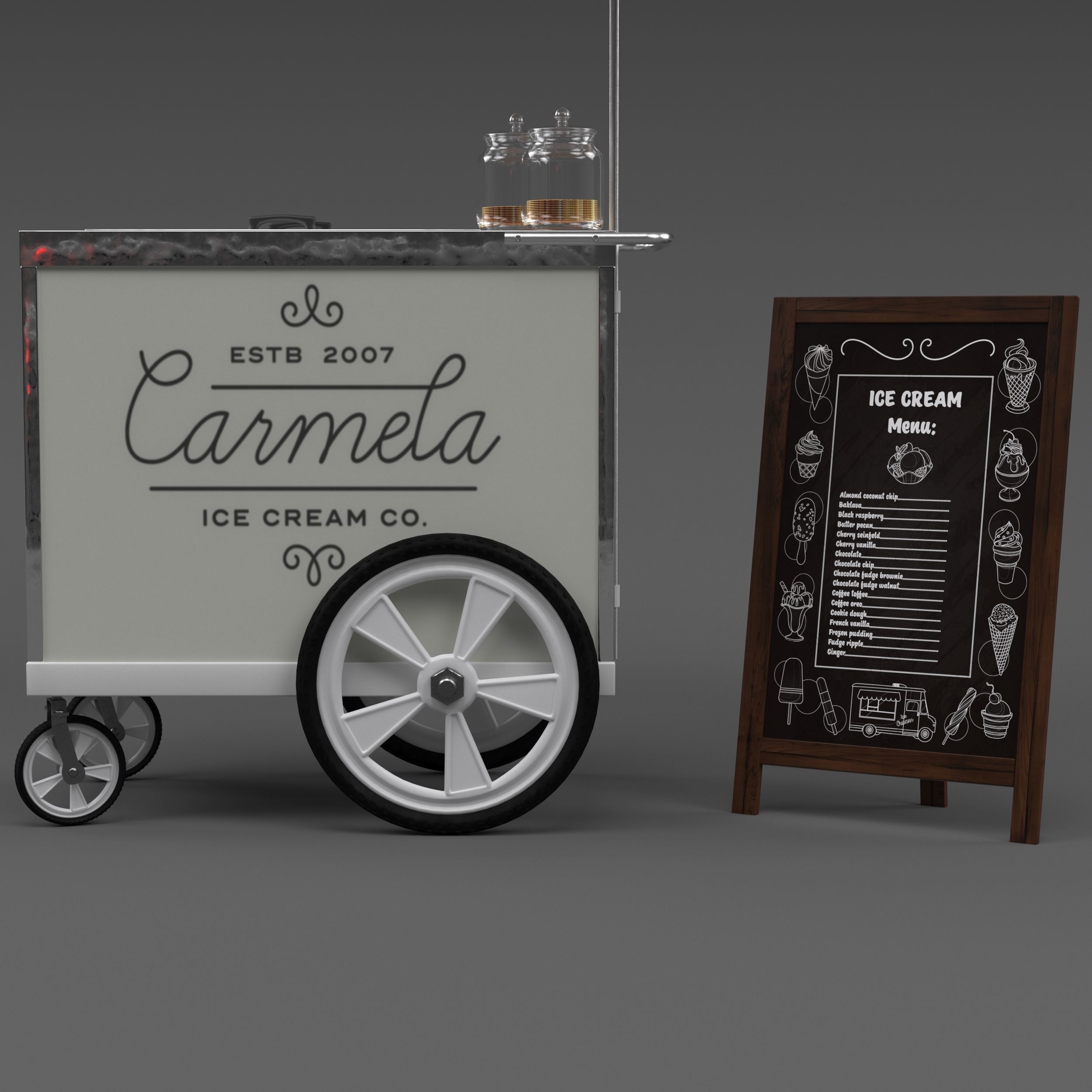 Food truck carmela Ice cream 2 3D model_20