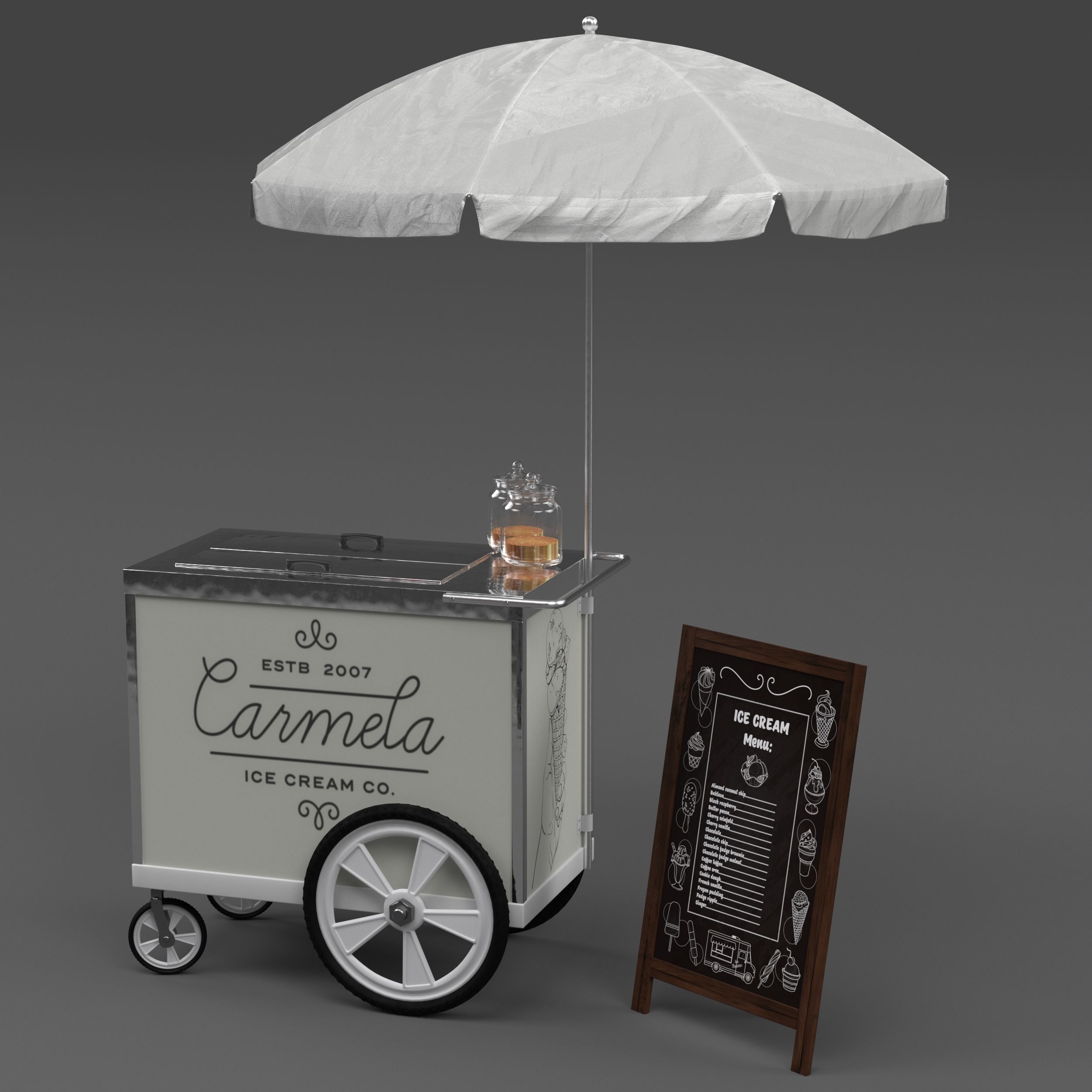 Food truck carmela Ice cream 2 3D model_3