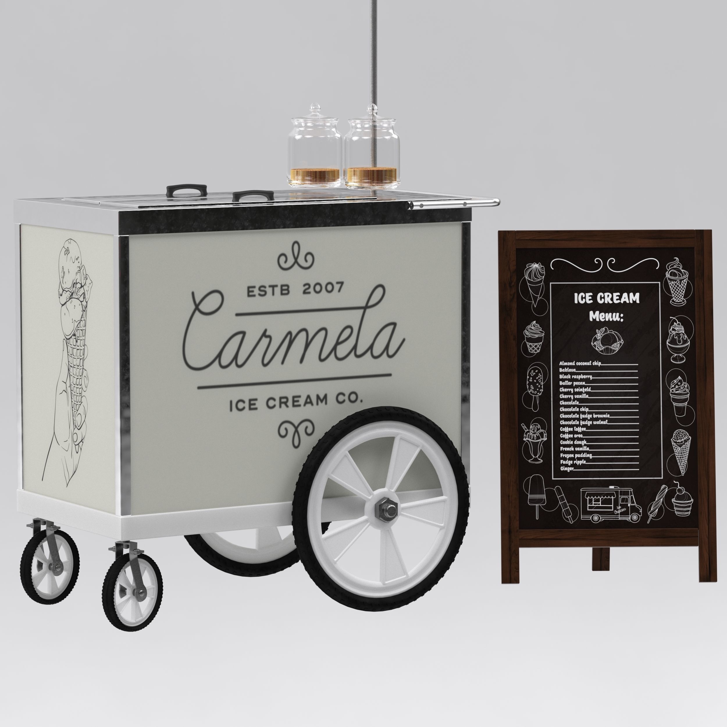 Food truck carmela Ice cream 2 3D model_10
