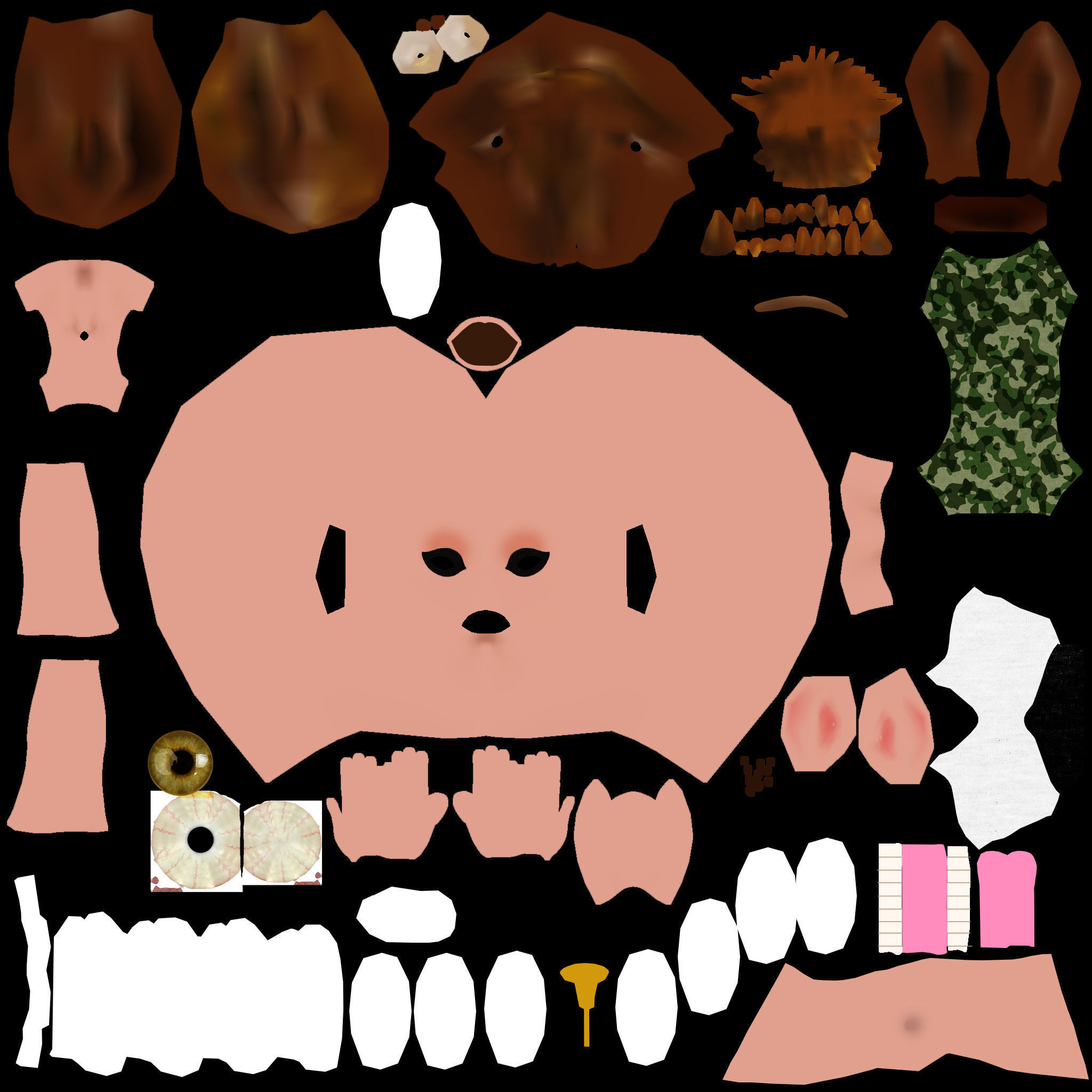 Jolisa cartoon girl with long hair and sneakers 3D model_9