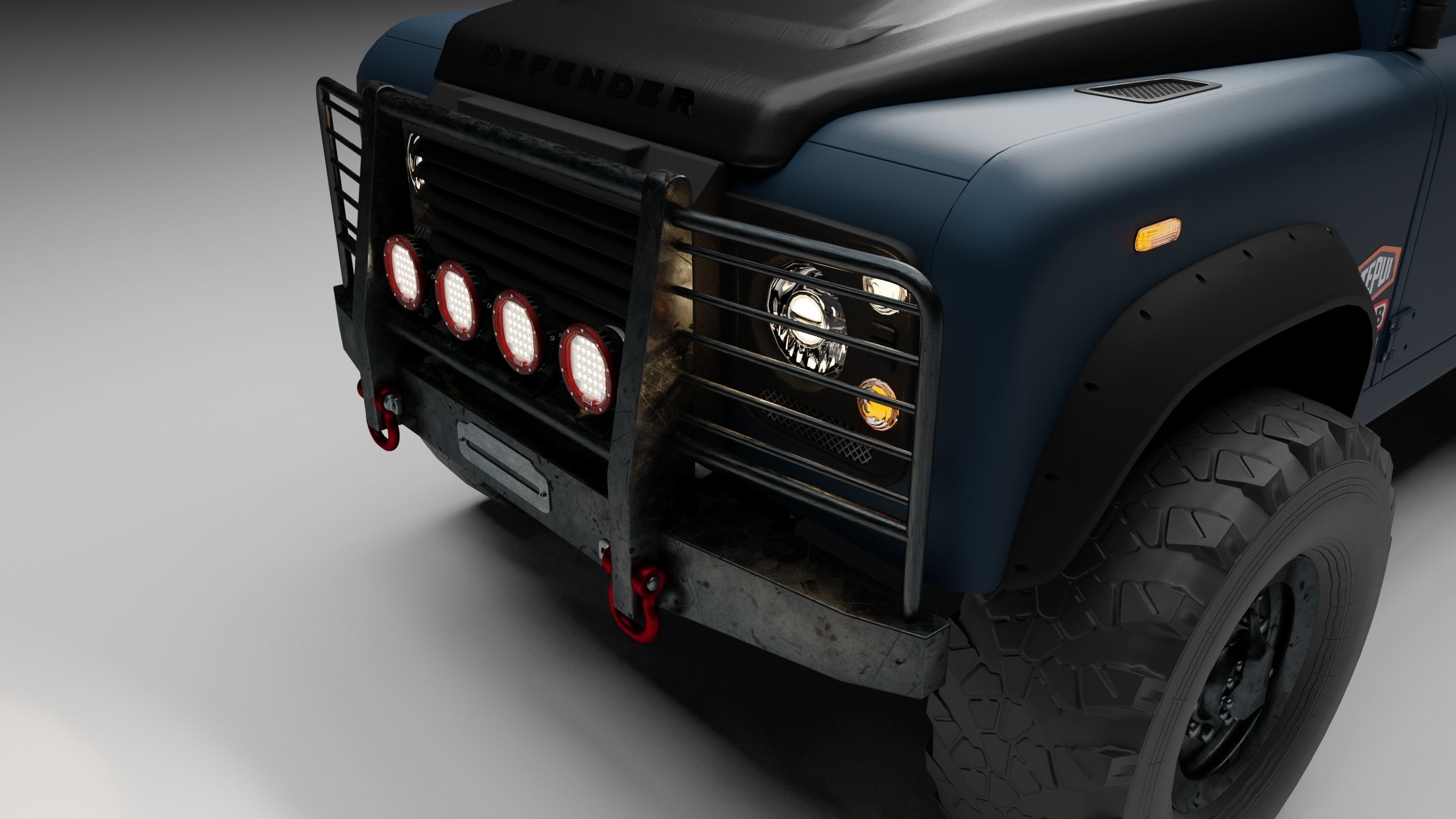 1990s Land Rover Defender D90 Overland build 3D model_3