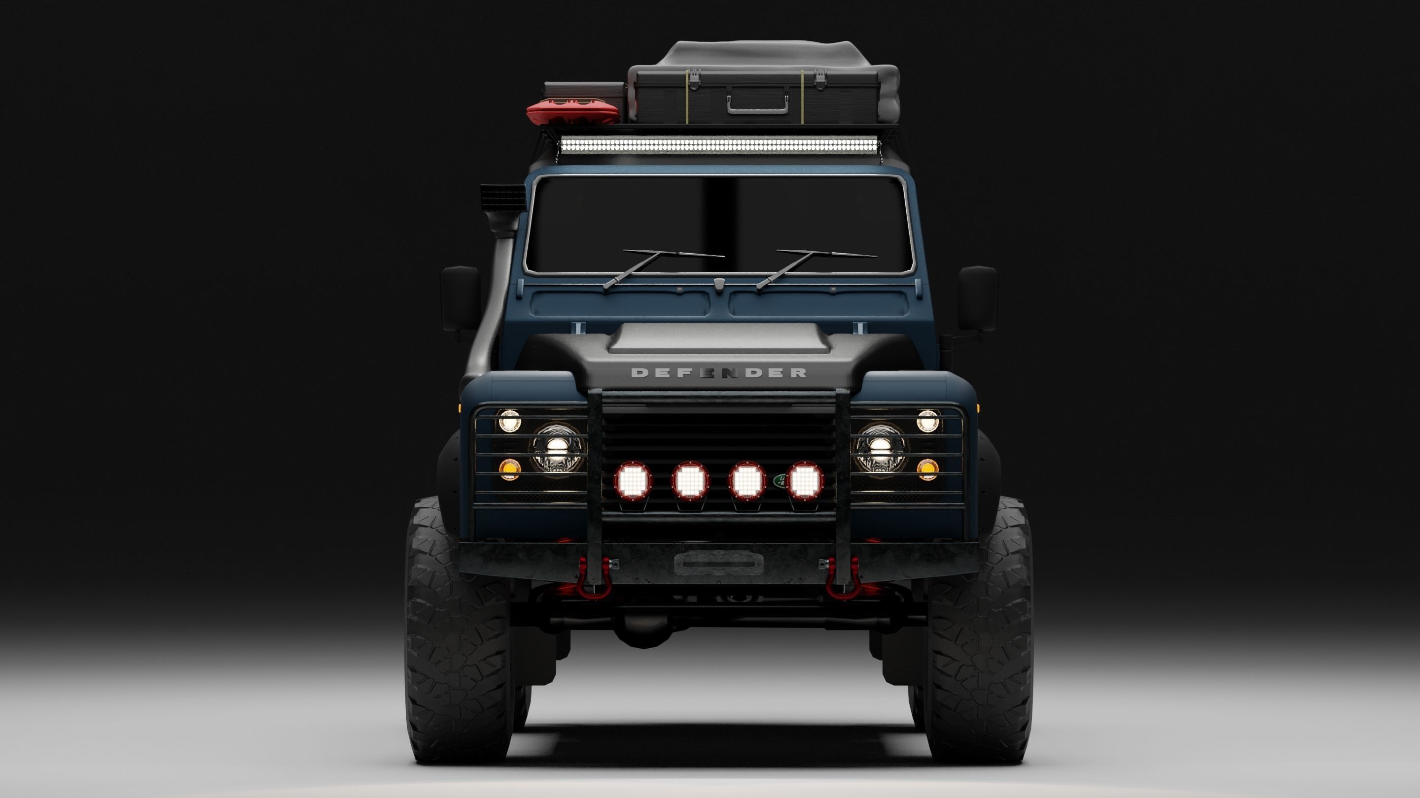 1990s Land Rover Defender D90 Overland build 3D model_1