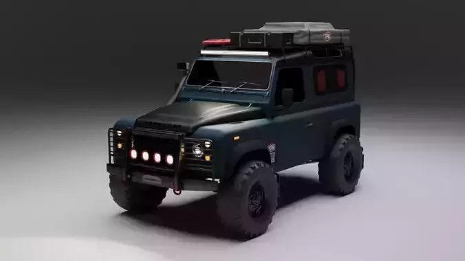 1990s Land Rover Defender D90 Overland build 3D model