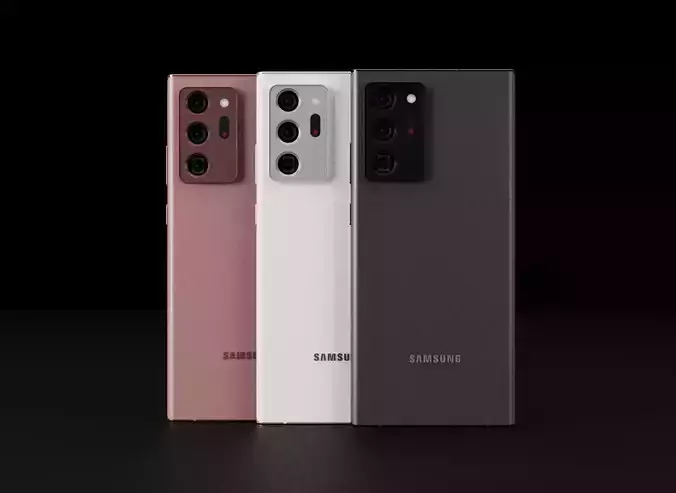 Samsung Galaxy Note 20 Ultra In Official Colors Low-poly 3D model