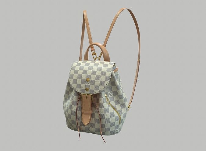 Louis Vuitton Sperone BB Backpack Damier Azur Low-poly 3D model
