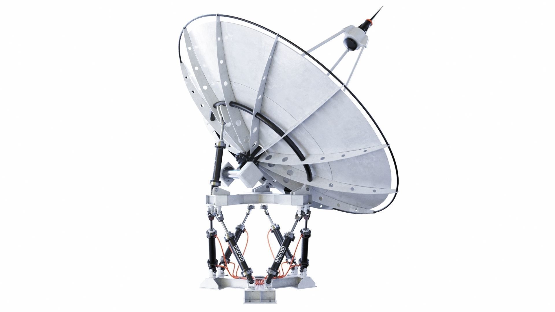 Satelite Dish on Hexapod Platform  3D model_1