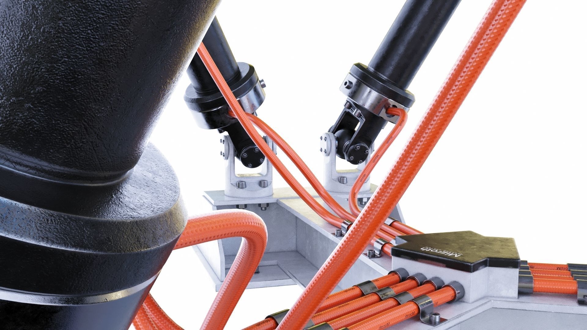 Satelite Dish on Hexapod Platform  3D model_9