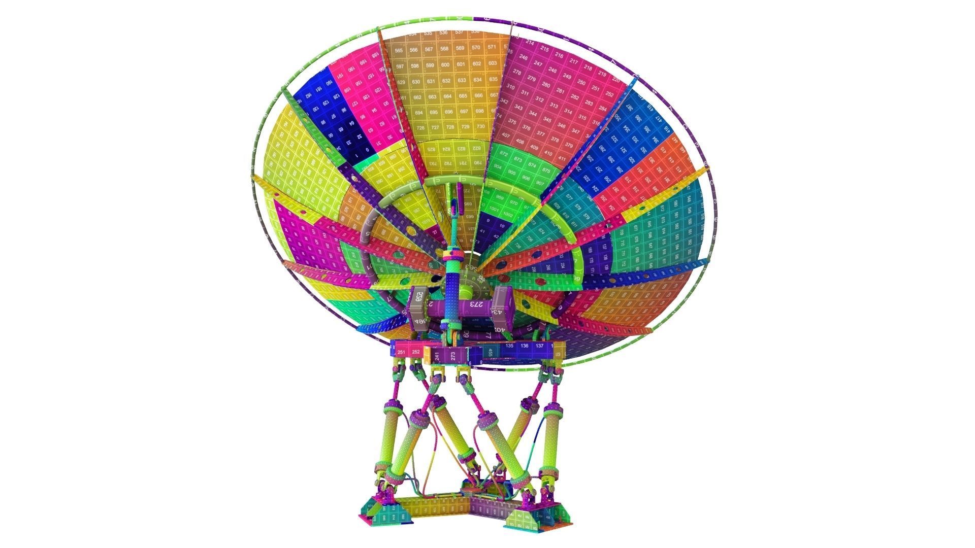 Satelite Dish on Hexapod Platform  3D model_23